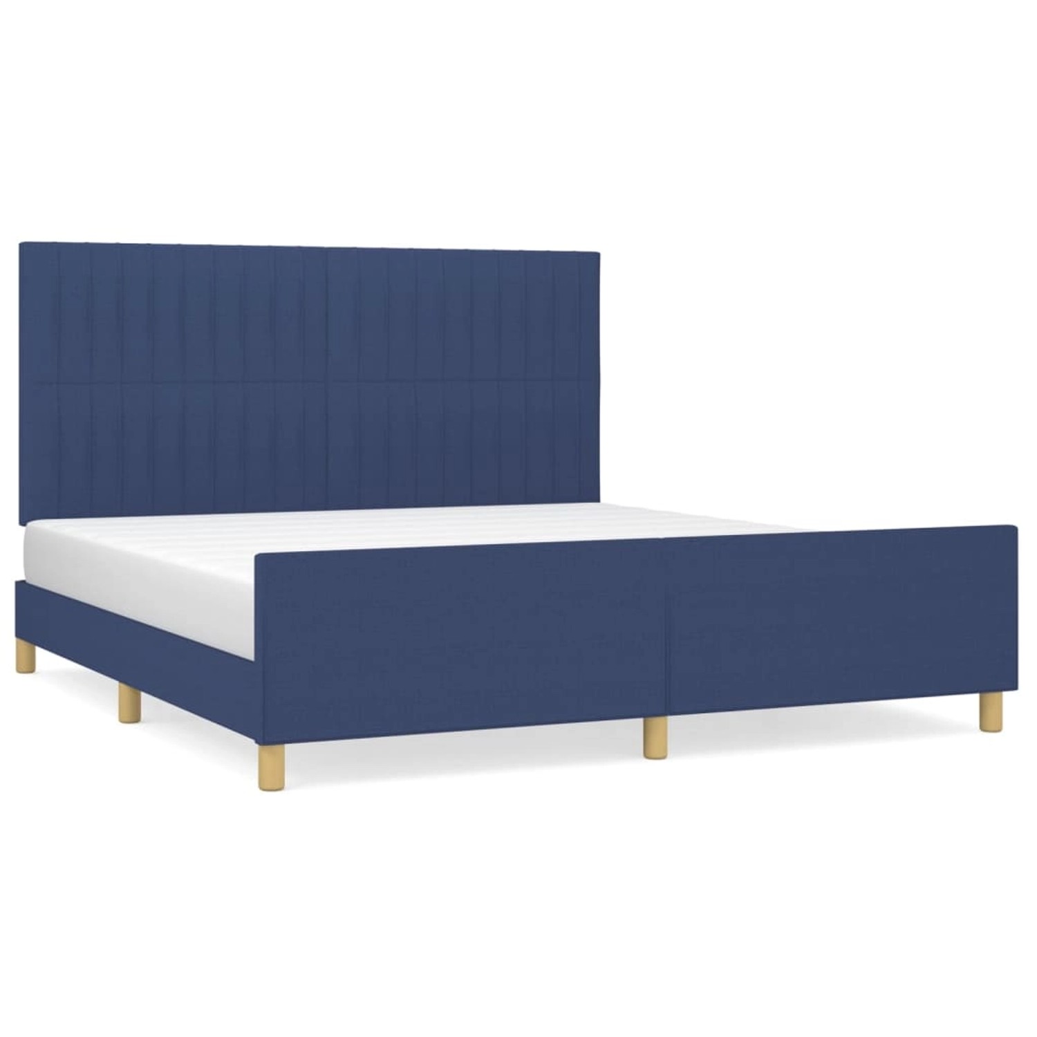 vidaXL Bettgestell mit Kopfteil Blau 160x200 cm Stoff Modell 51370384 günstig online kaufen