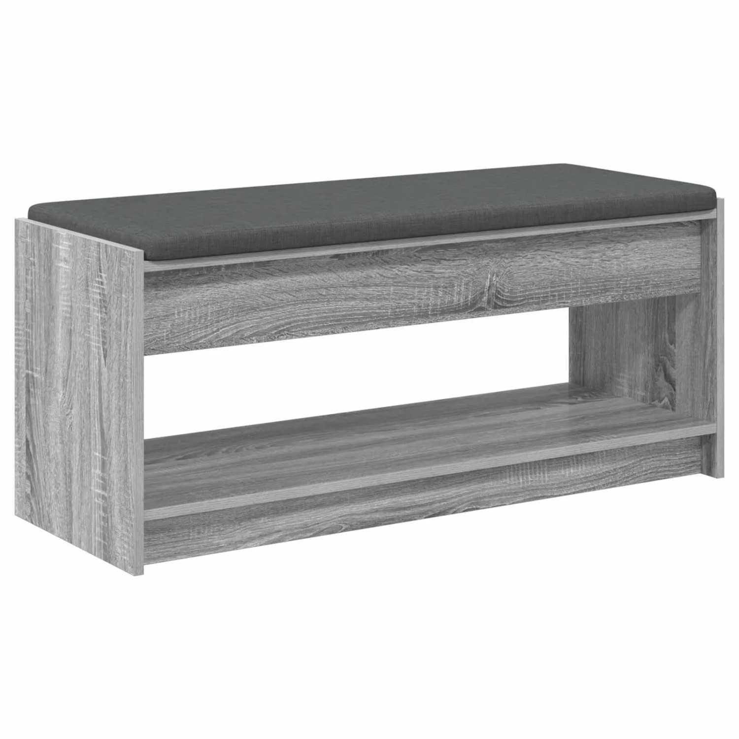 vidaXL Flurbank mit Kissen mit Regal Graues Sonoma 103 x 38 x 45 cm 891589