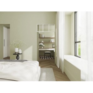 Weißes Vente-unique Oberlicht Bayview 93 cm im Industrialstil mit 3 Glasfeldern als Innenverglasung.