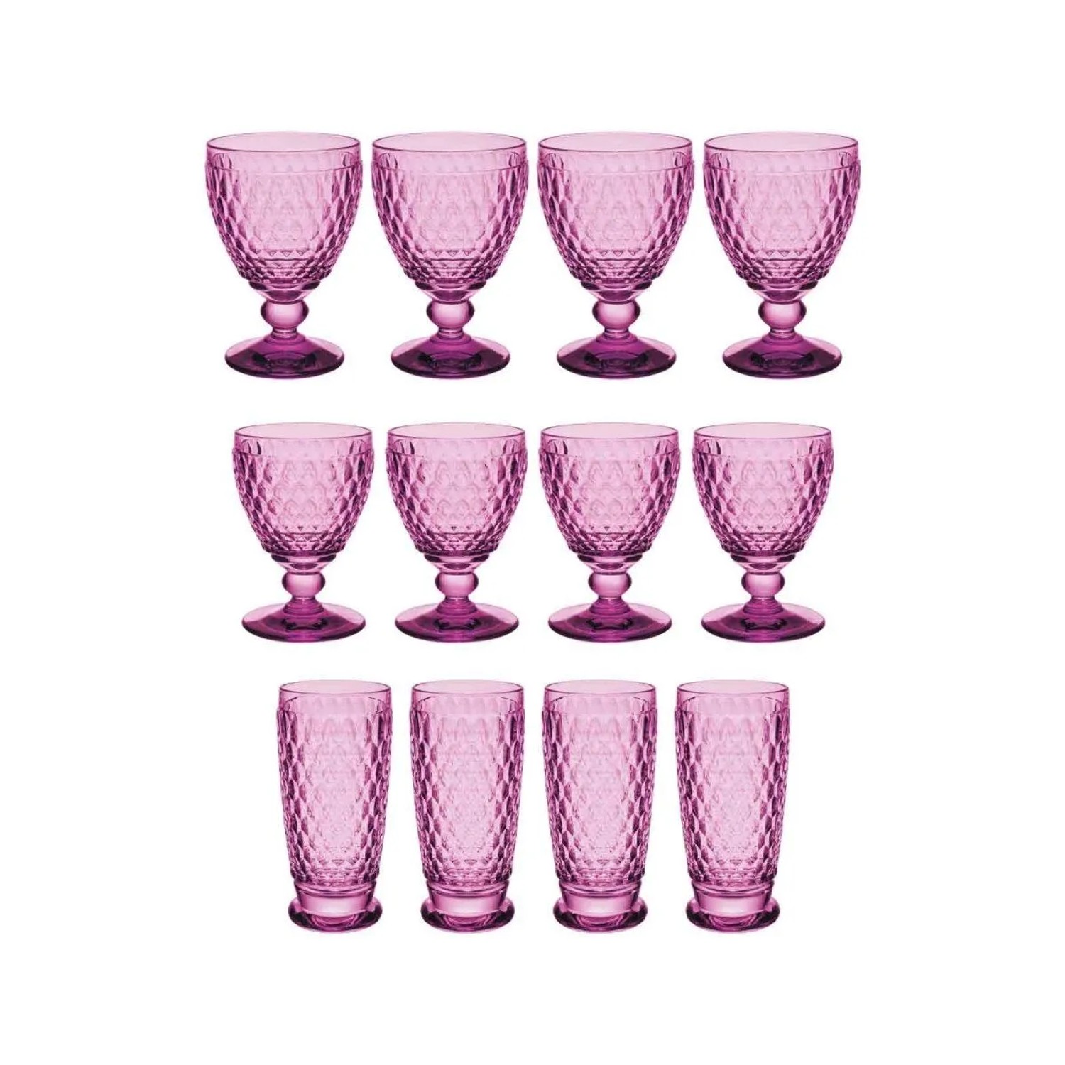 Villeroy & Boch Boston Coloured Wein- und Longdrinkgläser Set 12-teilig Berry