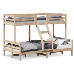 vidaXL Etagenbett aus Kiefernholz, 80x200/120x200 cm, mit Leiter. Ideal für kleine Räume.