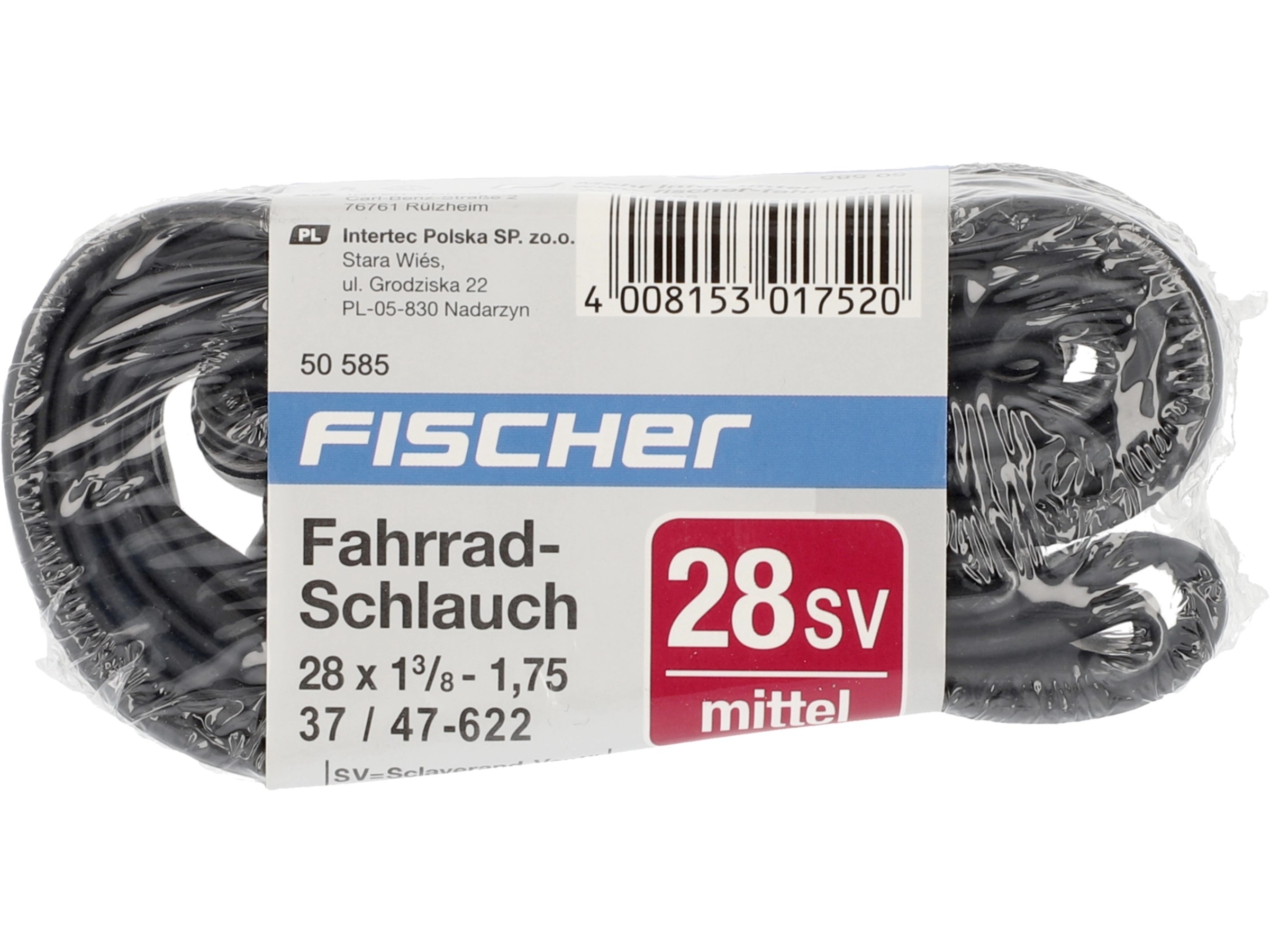 FISCHER Fahrradschlauch 28/29 Zoll - Auto Ventil Für Breite Reifen 50/57-622