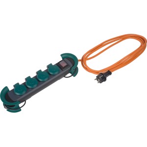 4-fach Steckdosenleiste mit Schalter und 3m Kabel für den Außenbereich.