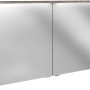 Fackelmann Spiegelschrank OXFORD, 120cm, Eiche Natur, mit zwei Spiegeltüren und Beleuchtung.