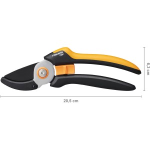 Fiskars Amboss-Gartenschere P361 Solid, orange-schwarz, für trockene Äste bis 20mm Durchmesser.