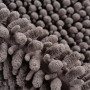 Detailaufnahme: Grauer Lalee Badteppich Fluffy (40x60 cm) mit weichem Flor.