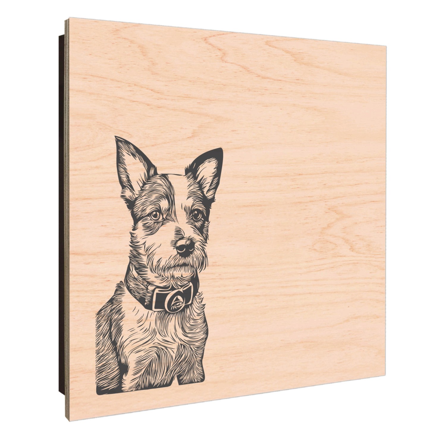 Banjado Schlüsselkasten aus Holz, 30x30cm, Motiv freundlicher Hund, 50 Haken.