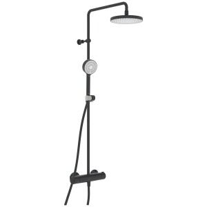 Hansa Regenbrause-Duscharmatur HANSAMICRA mit Thermostat, schwarz matt.