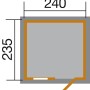 Grundriss OBI Outdoor Living Holz-Gartenhaus Bozen, 240x235cm, unbehandelt.