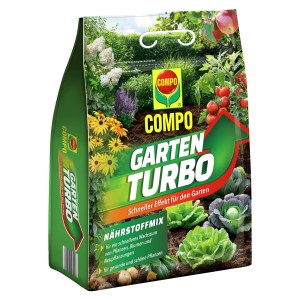 Compo Gartenturbo Spezialdünger 4kg für schnelles Wachstum von Gartenpflanzen, Gemüse und Obst.