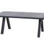 Rechteckiger Siena Garden Gartentisch Tirana in Wood Grey, 105x205 cm, mit Keramik-Tischplatte und Aluminiumgestell.