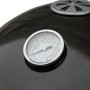 Detailaufnahme: Schwarzer El Fuego Kombigrill Staunton mit Thermometer und Rauchabzug.