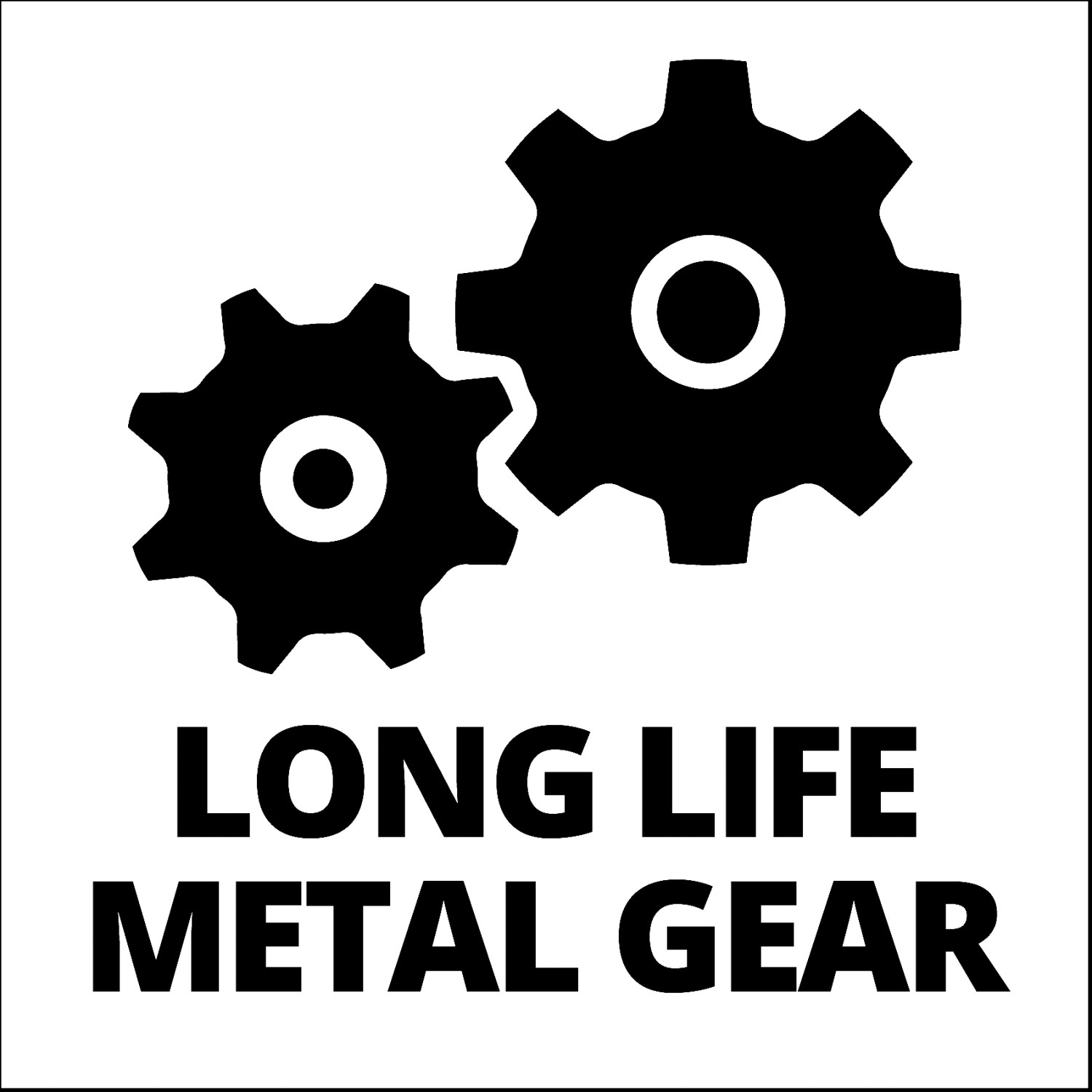 Symbol für langlebiges Metallgetriebe der Einhell Elektro-Kettensäge GH-EC 1835.