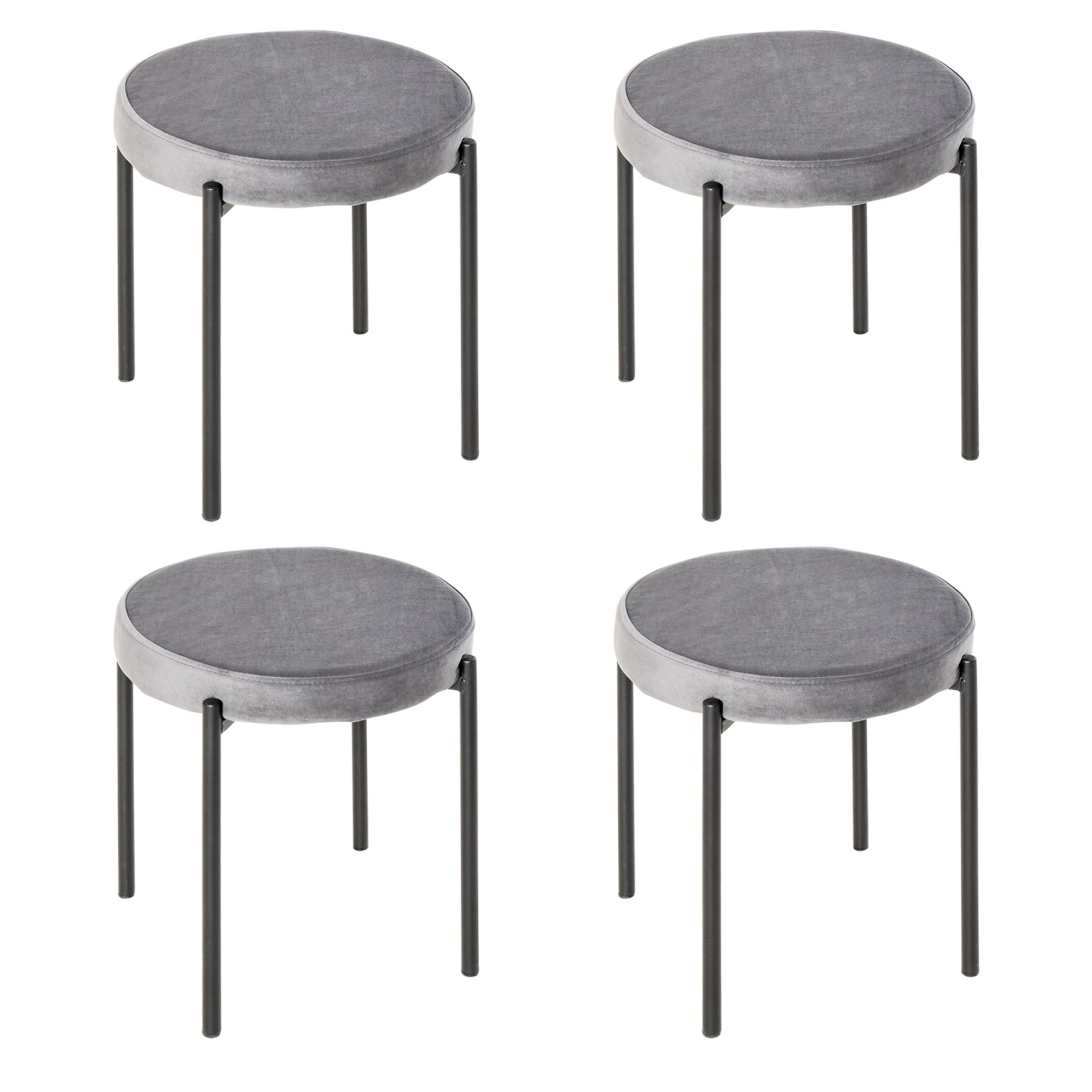 HOMCOM 4er-Set Esszimmerhocker Metall günstig online kaufen