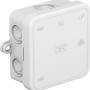 Aufputz Abzweigkasten, 75x75x37mm, lichtgrau, IP55 Schutz für Elektroinstallationen.