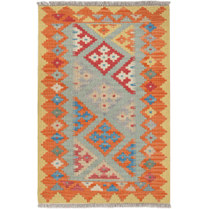 Looma Kelim Gashgai Handgewebt Blau 129 x 85 cm