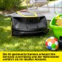 Kärcher RCX 4 Mähroboter auf Rasen, Hinderniserkennung durch Kamera. Kabelloser Rasenmäher.