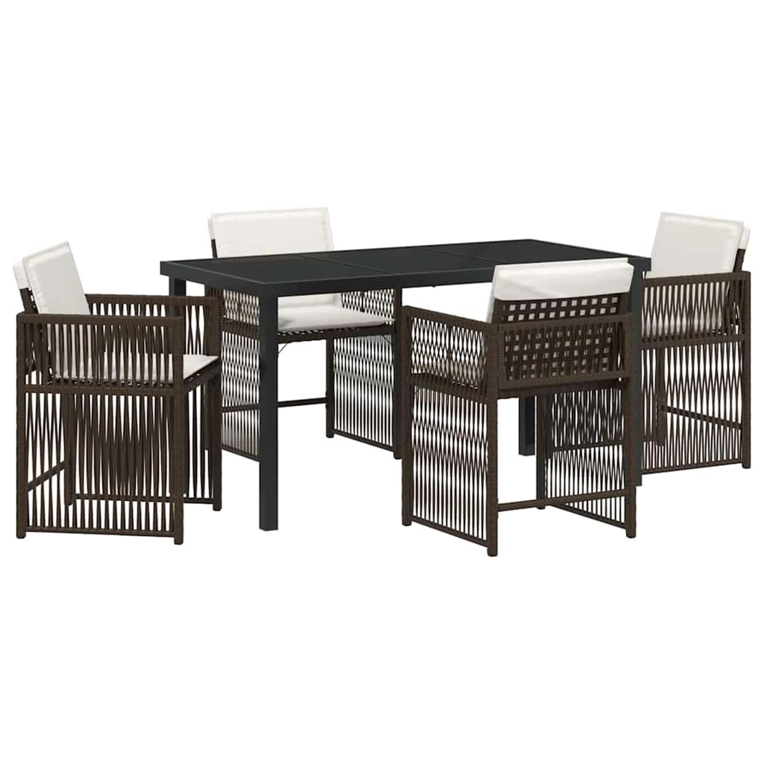 vidaXL Garten Essgruppe 5-Tlg Braun Poly Rattan 3380782 günstig online kaufen
