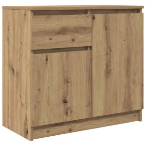 vidaXL Sideboard Artisan-Eiche aus Holzwerkstoff mit einer Schublade und zwei Türen.