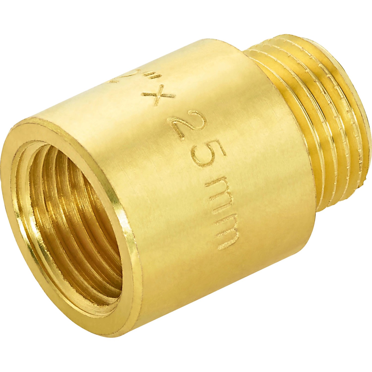 Hahnverlängerung aus Messing, 18,6 mm x 21 mm, 25 mm lang, für Gewindefittings.