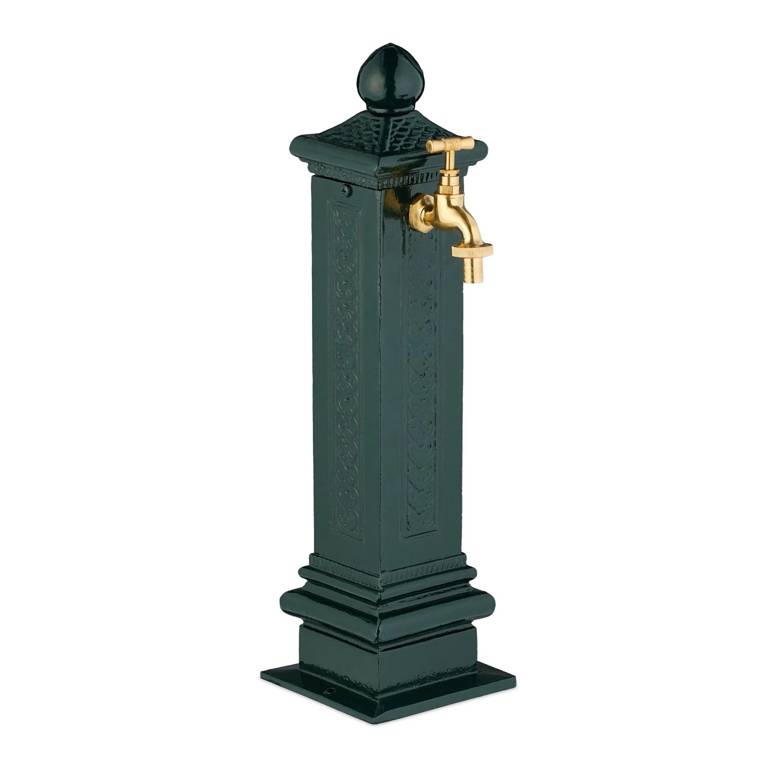 Relaxdays Standbrunnen Aluminiumguss Stahl Grün 47 cm x 14 cm x 18,5 cm 3 kg