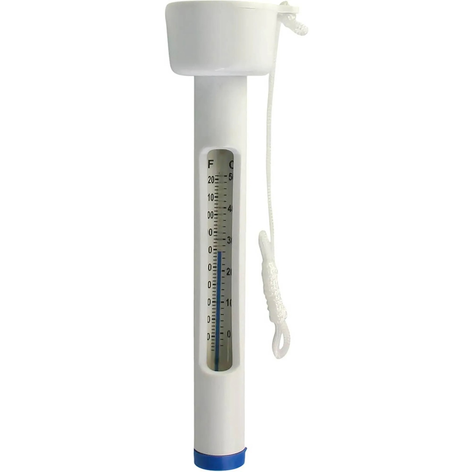 Planet Pool Schwimmthermometer zur Messung der Pooltemperatur in Celsius und Fahrenheit.