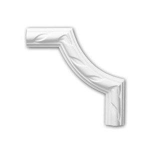 Weißes PROFHOME Eckelement 152312 für Wandleisten, Zierelement, dekorativ.