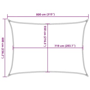 vidaXL Sonnensegel 160 g/m² Taupe 6x8 m HDPE 311415