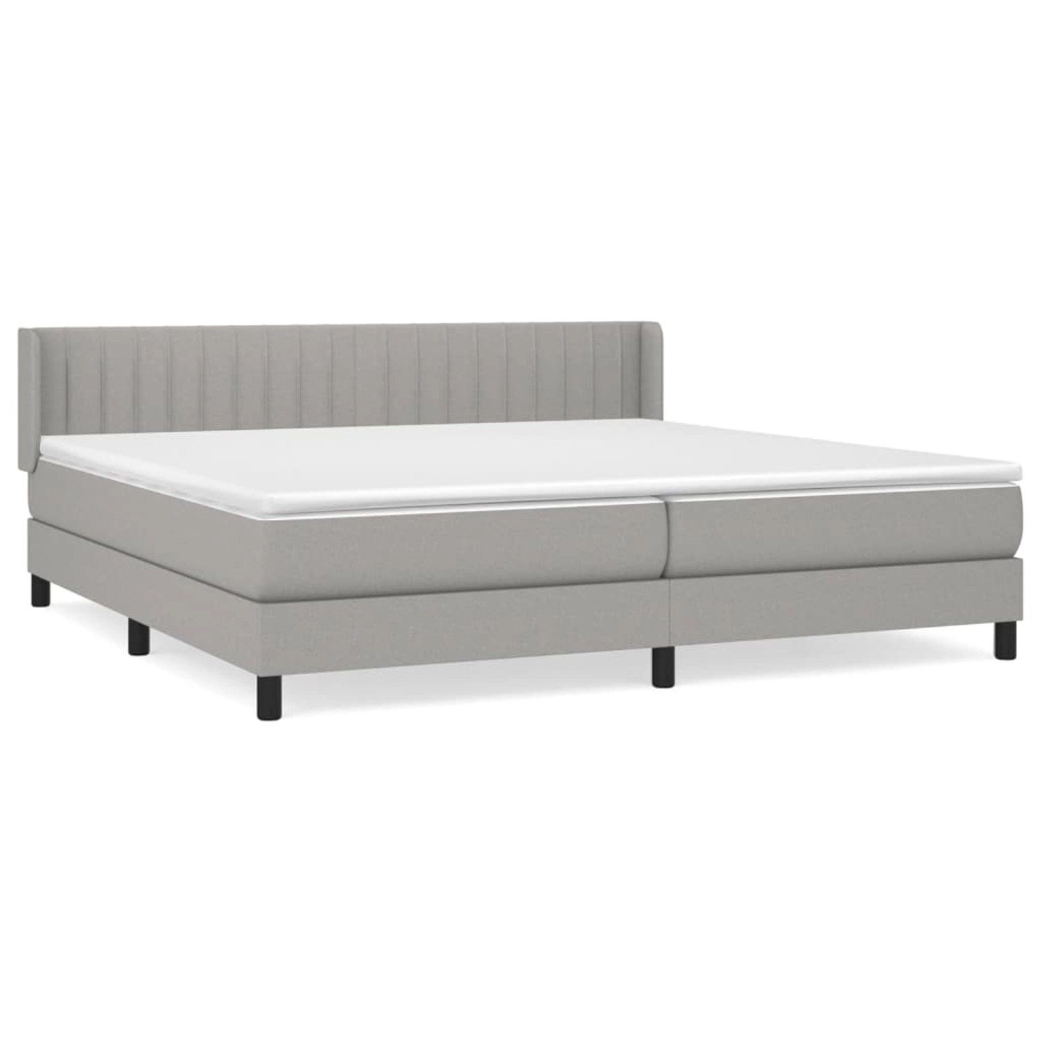 vidaXL Boxspringbett mit Matratze Hellgrau 200x200 cm Stoff 3129897 günstig online kaufen