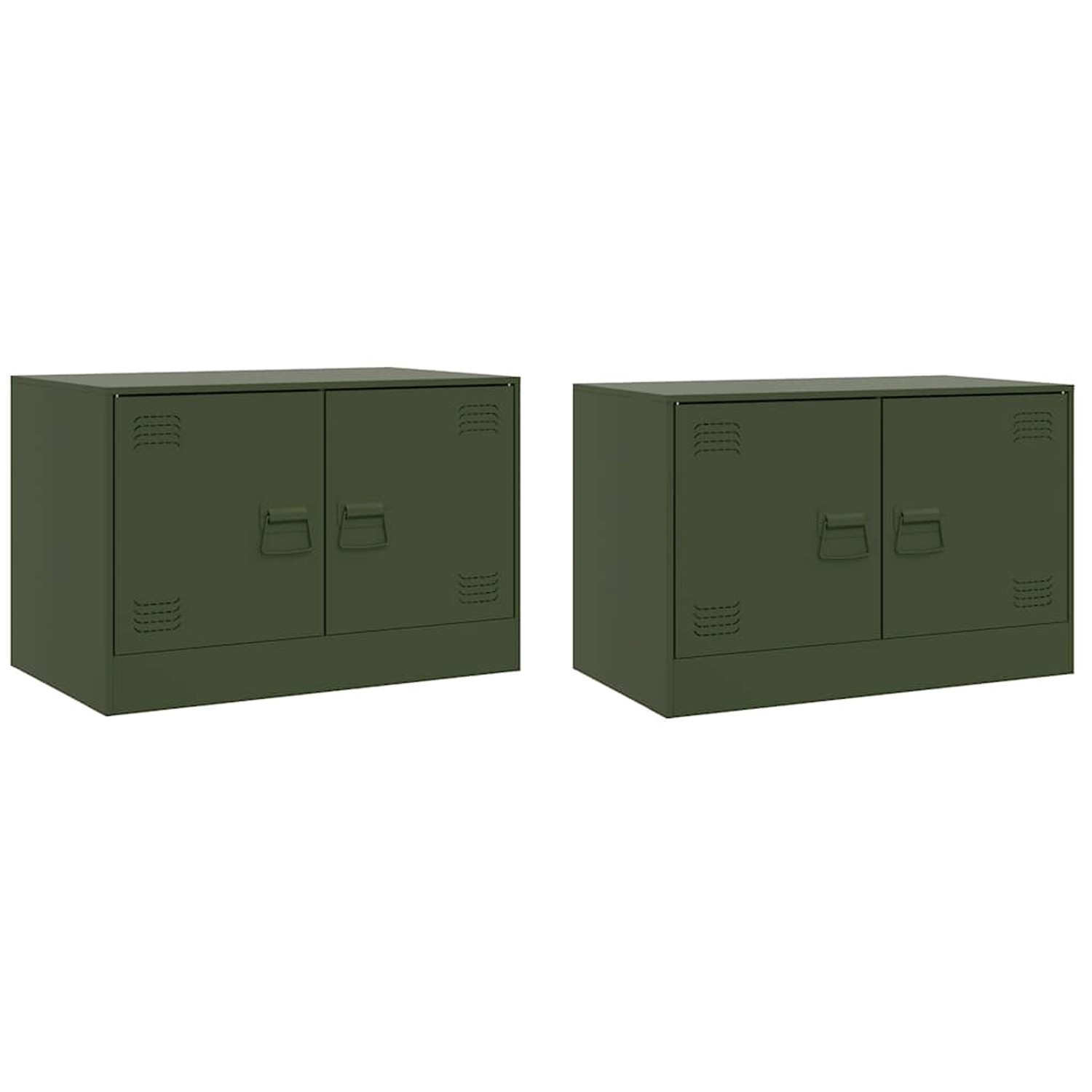 vidaXL TV-Schränke 2 Stk Olivgrün 67x39x44 cm Stahl 841640 günstig online kaufen