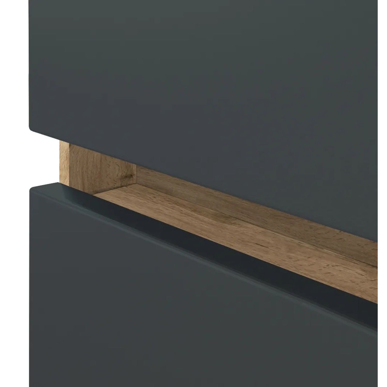 Detailaufnahme: Held Möbel Einzelwaschtisch Bari 80 cm, graue Schubladen mit Softclose.