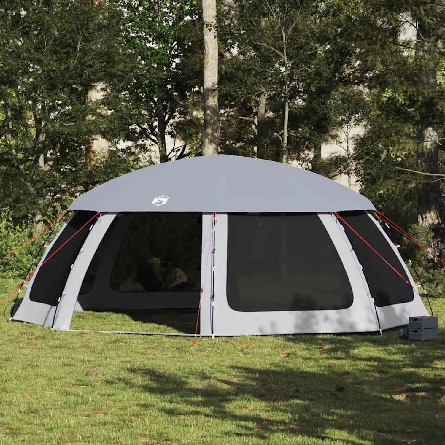 vidaXL Poolzelt mit Abnehmbarem Überzelt Netzwänden Grau 690x690cm 4100642_2