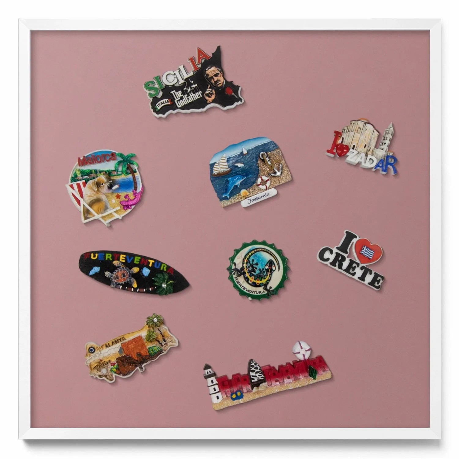 Tulup Magnettafel Wand-Magnettafel für Reisesouvenirs Pastellrosa Farbe 50x günstig online kaufen