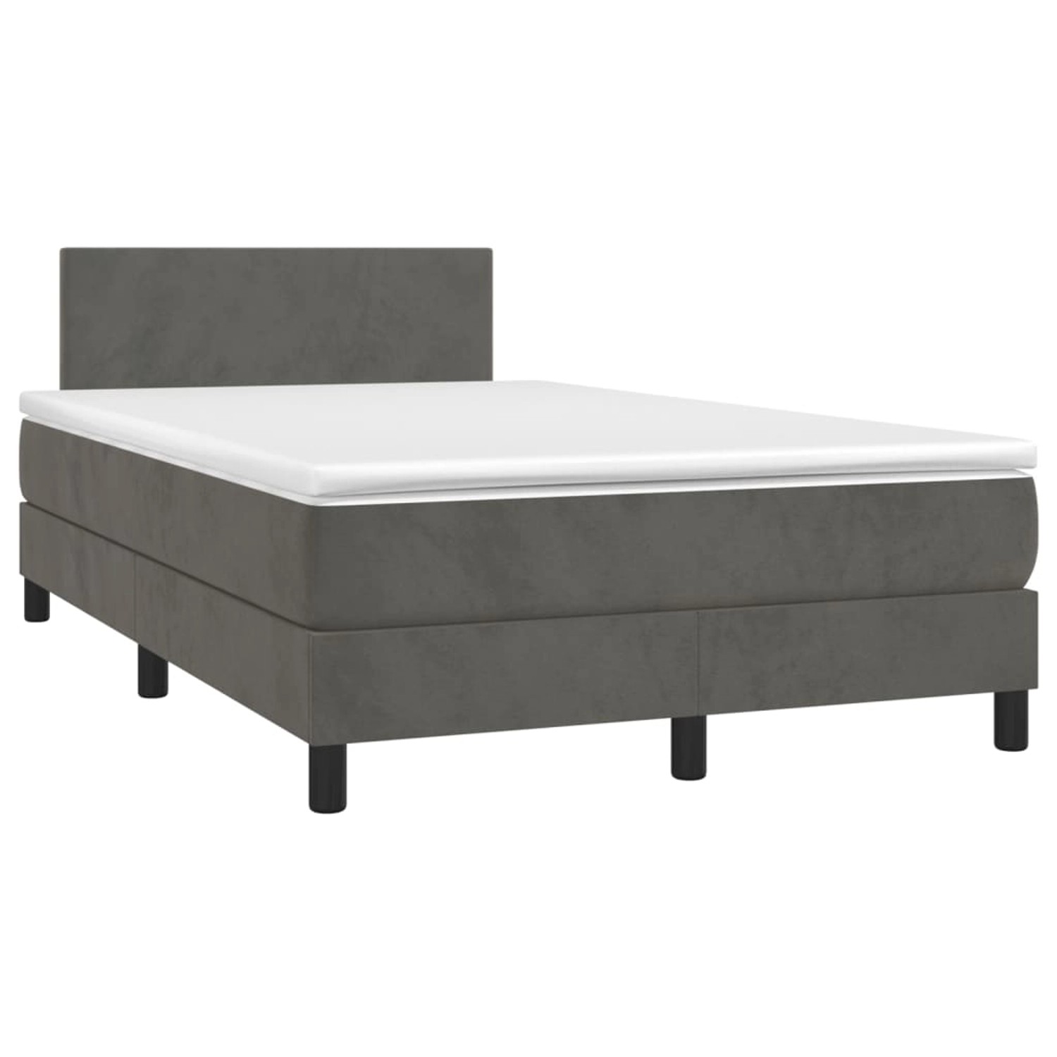 vidaXL Boxspringbett mit Matratze & LED Dunkelgrau 120x200 cm Samt 3134274 günstig online kaufen