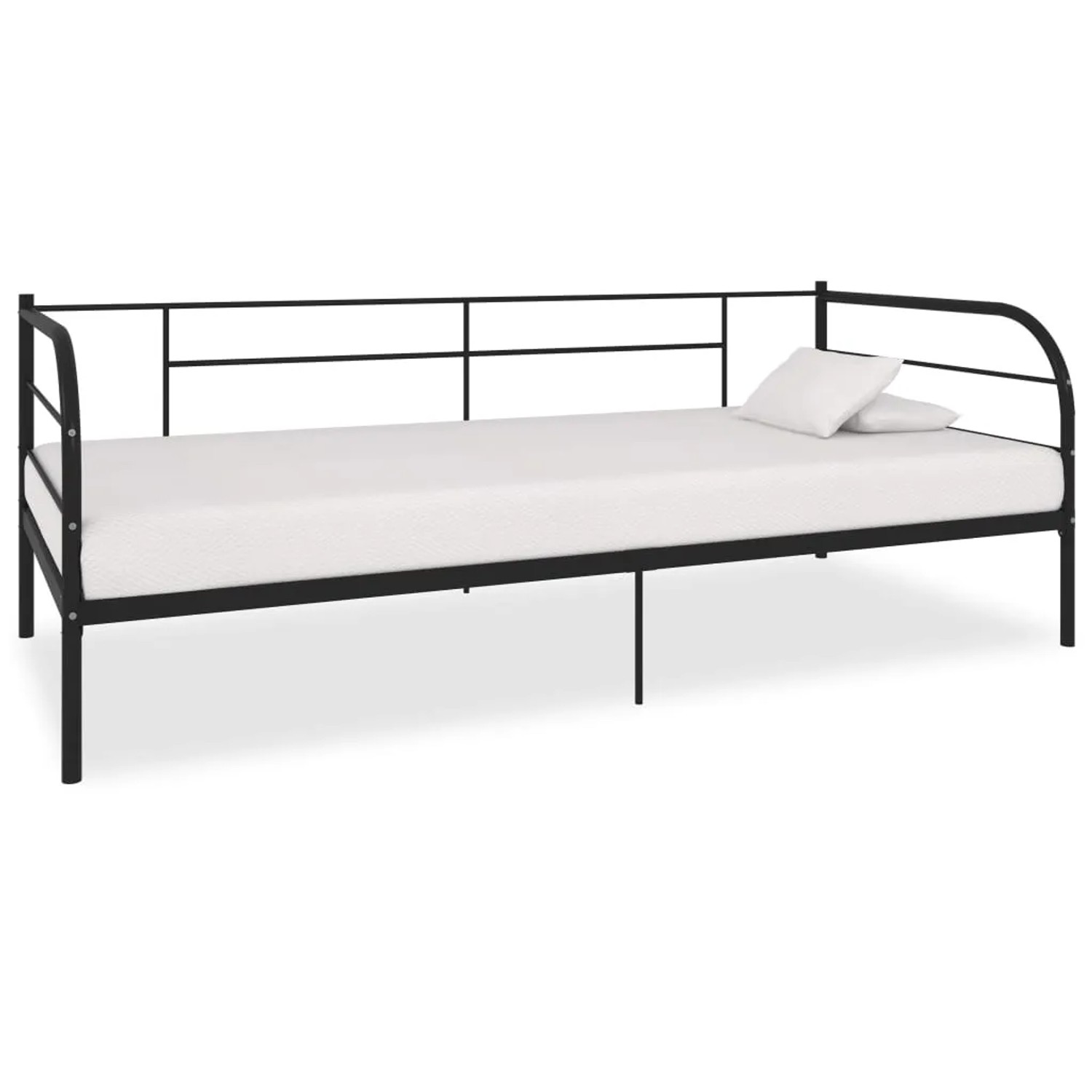 Schwarzes Metall Tagesbett 90x200 cm von vidaXL als Gästebett oder Sofa.