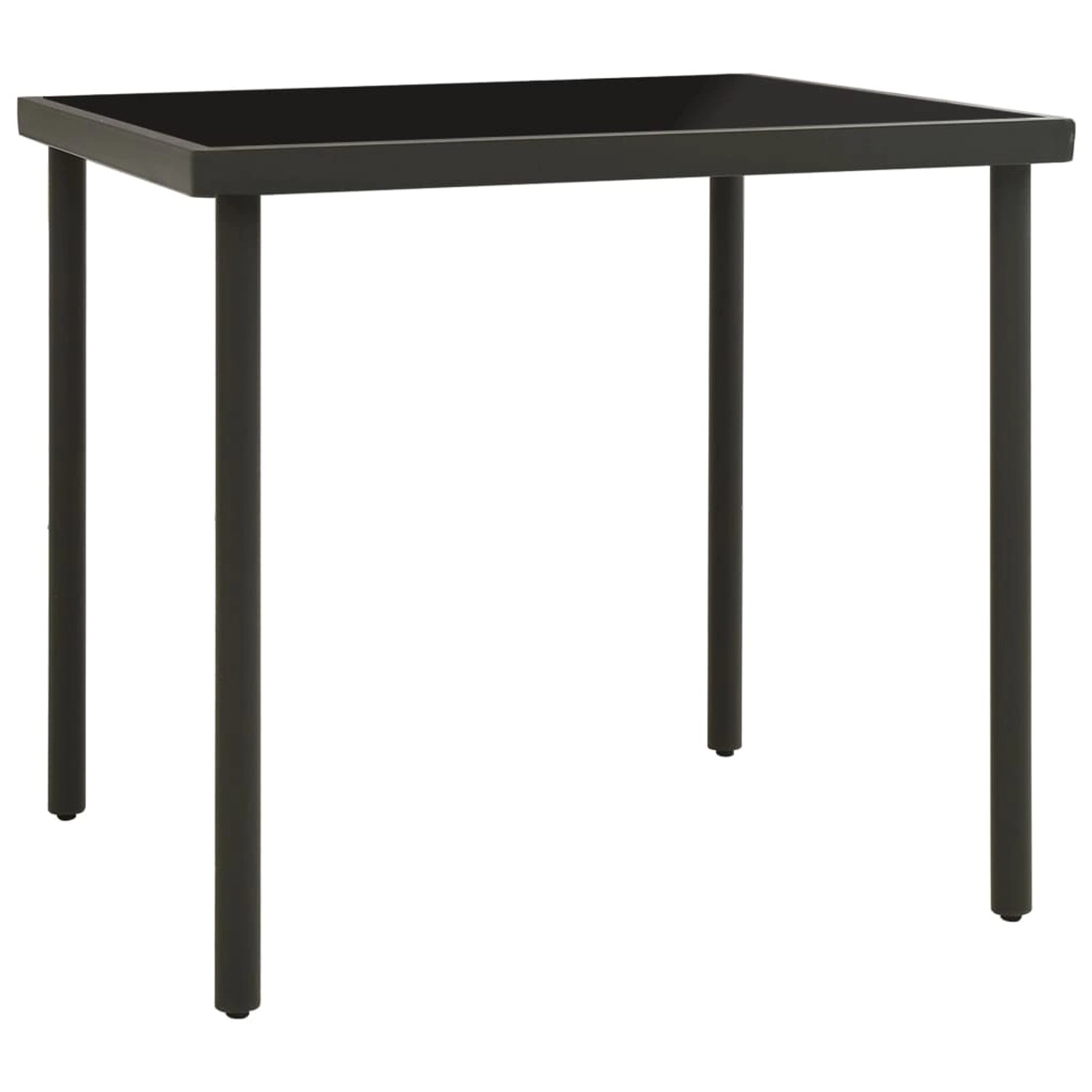 vidaXL Garten-Esstisch Anthrazit 80x80x72 cm Glas und Stahl 313092 günstig online kaufen