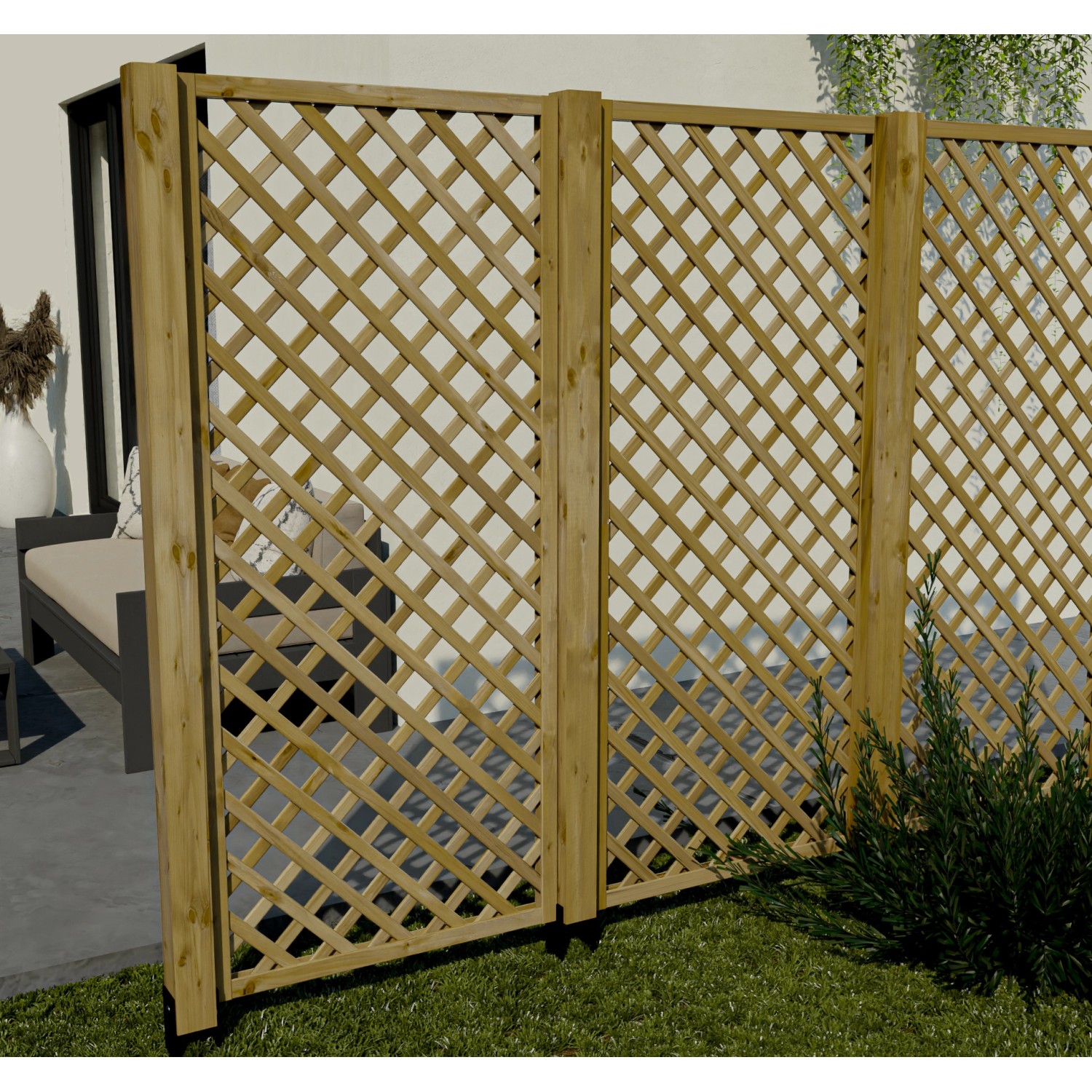 Rankgitter 180 cm x 80 cm x 4 cm Holz druckimprägniert kaufen bei OBI