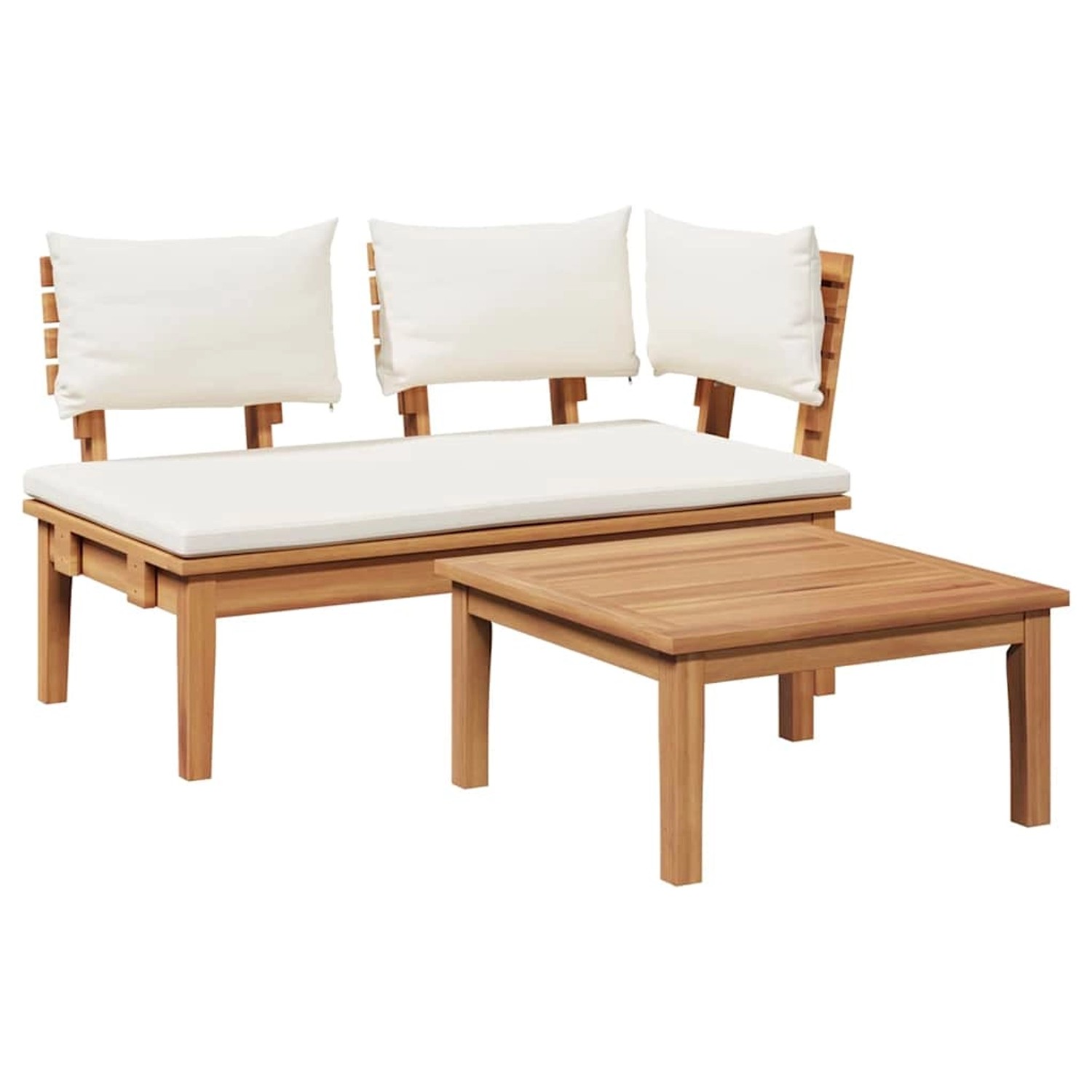 vidaXL Gartenbank 2-Tlg Braun Massivholz Teak 42006397 günstig online kaufen