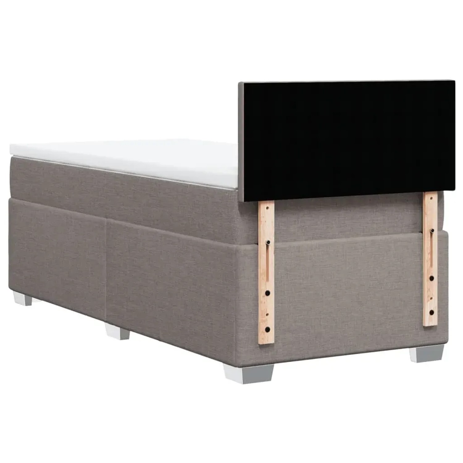 Boxspringbett Taupe 100x200 cm mit Matratze und Kopfteil.