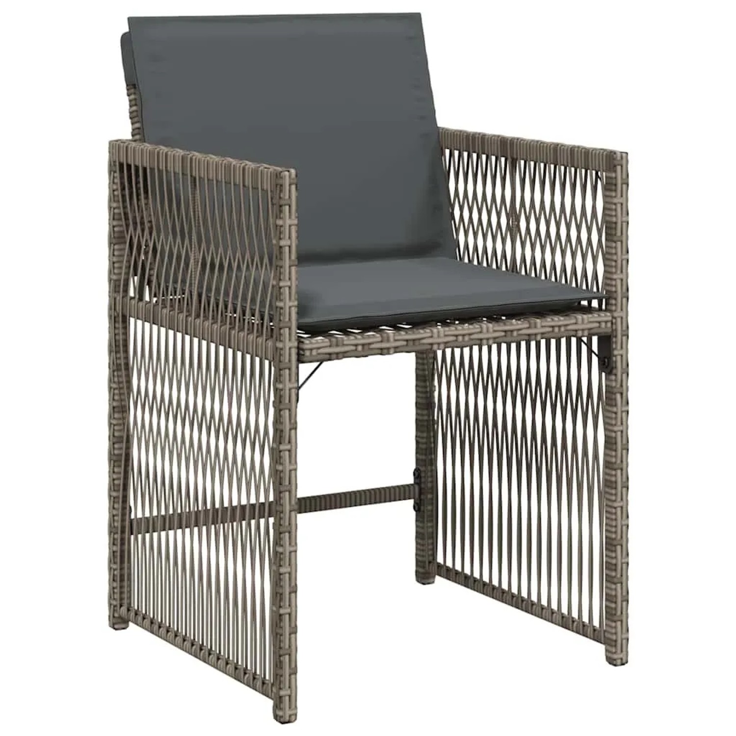 vidaXL Gartenstühle mit Kissen 4 Stk Grau Poly Rattan 365036 günstig online kaufen