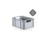 Graue PROREGAL Eurobox 20L mit Griffen, 30x40x22cm, aus Kunststoff, für Lagerung und Transport.