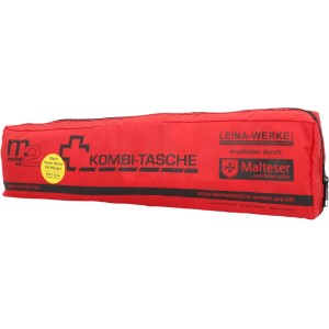 Rote Leina Mini-Kombitasche mit Warndreieck, Erste Hilfe Set für Auto gemäß DIN 13164.