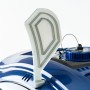 Detailaufnahme: Blauer CF Poolroboter CF100CL mit Antenne und Ladeanschluss.