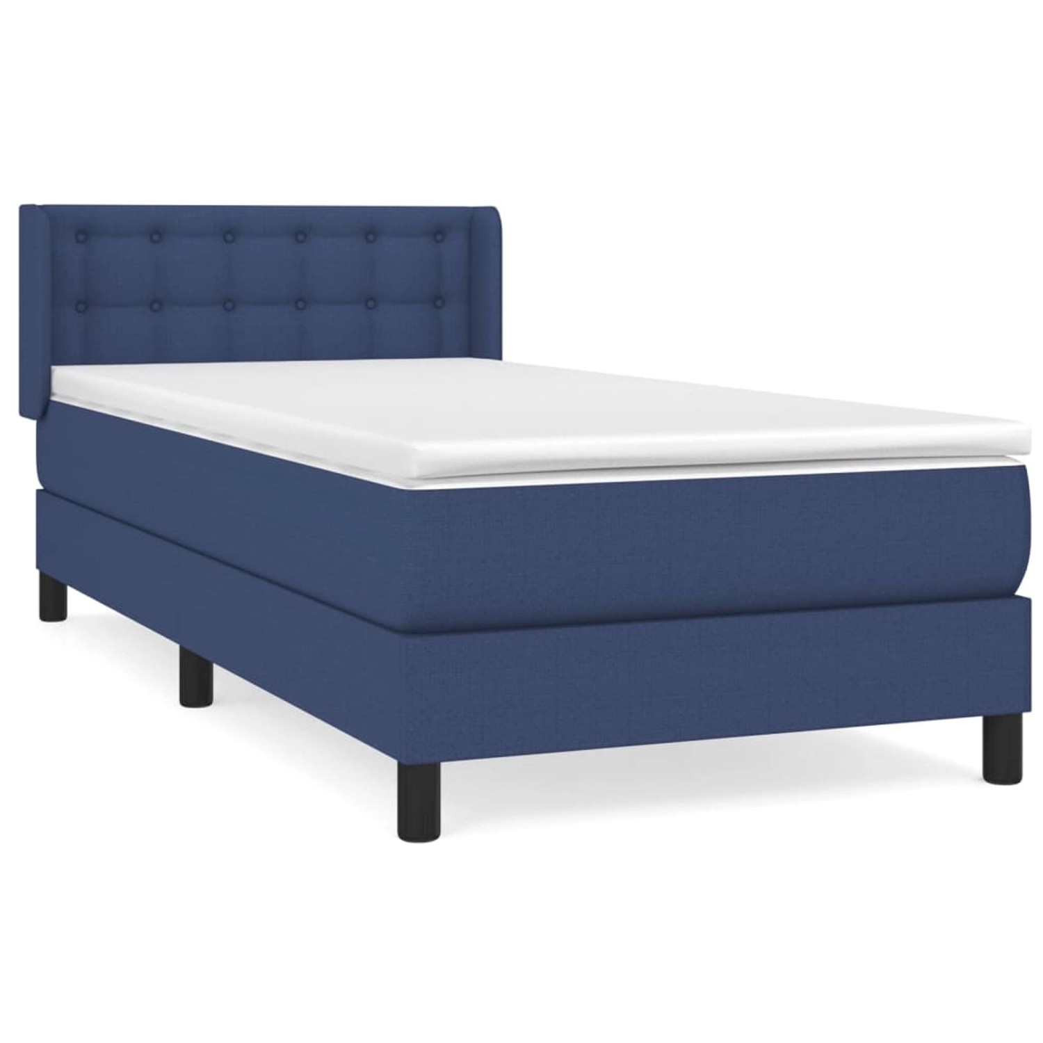 vidaXL Boxspringbett mit Matratze Blau 90x190 cm Stoff 3129999 günstig online kaufen