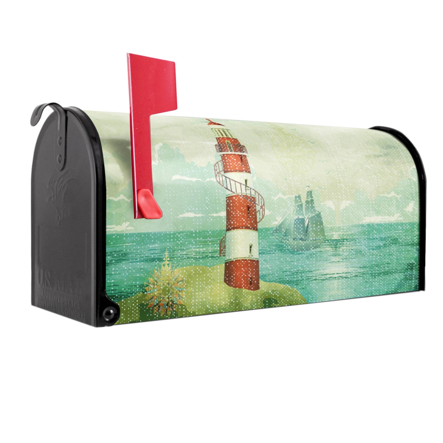 Banjado Amerikanischer Briefkasten Schwarz 48x22x16cm US Mailbox Letterbox günstig online kaufen