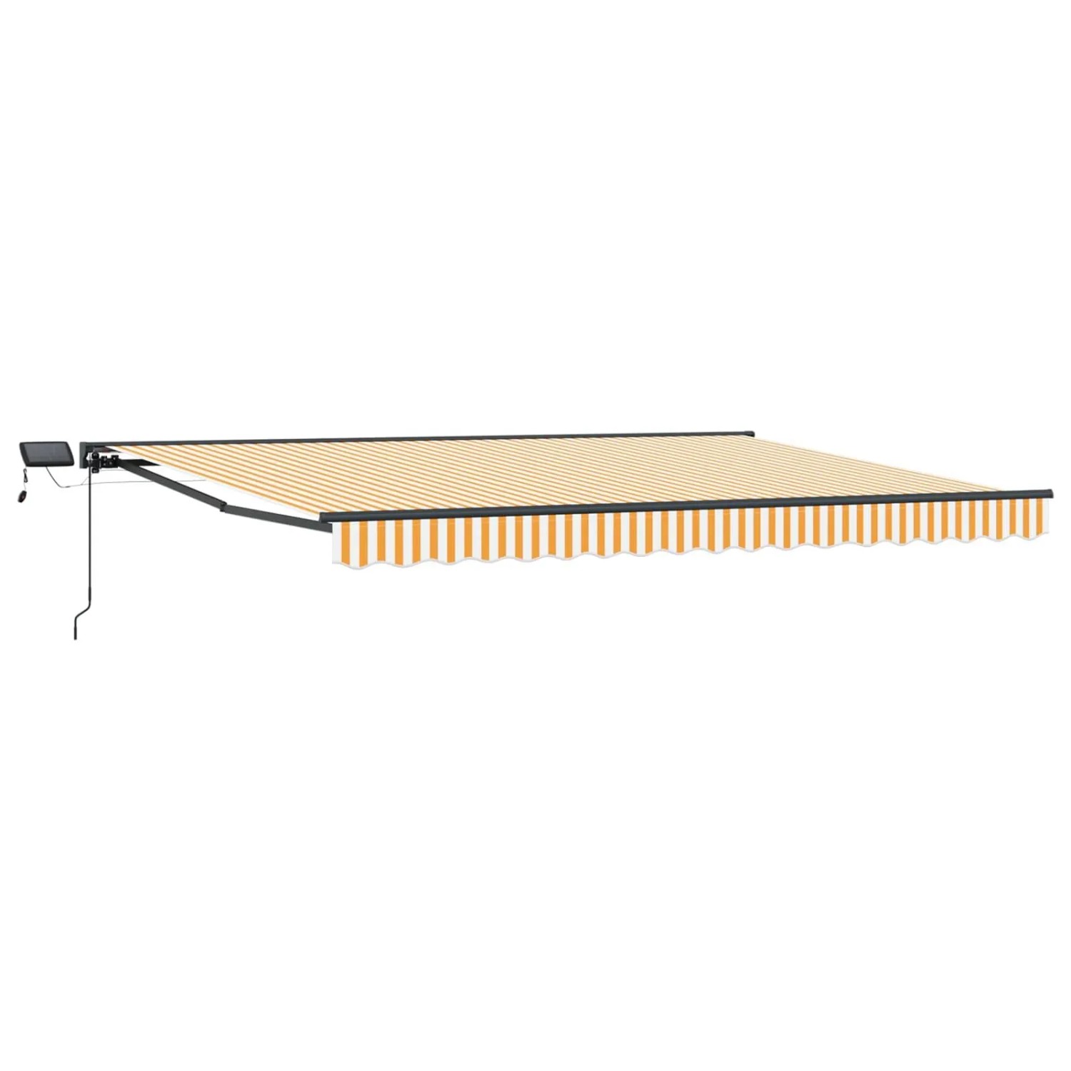 vidaXL Manueller Markisenrahmen mit LEDs Gelb und Weiß 4 x 3,5 m 3420859