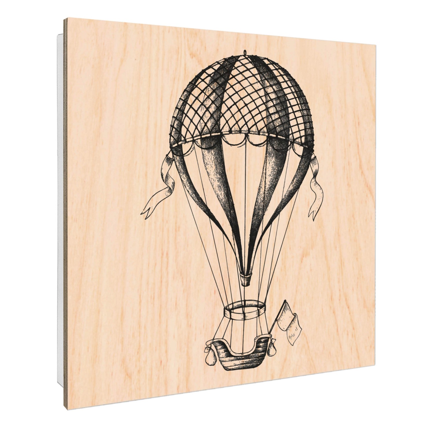 Banjado Schlüsselkasten mit Holzfront 30x30cm Weiß Scharnier Links 50 Haken günstig online kaufen