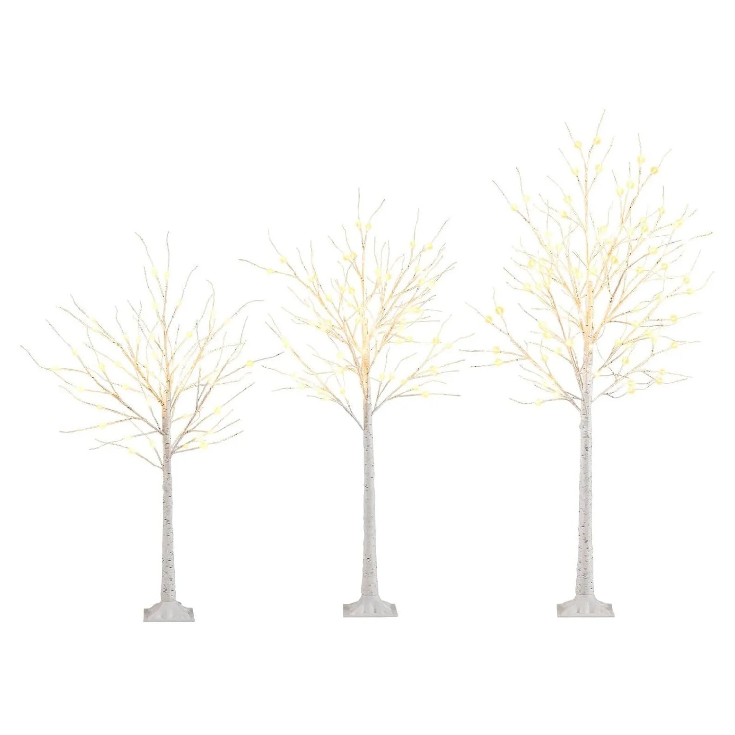 Costway Lichterbaum 3er Set mit Warmweißen Leuchten 120/150/180 cm
