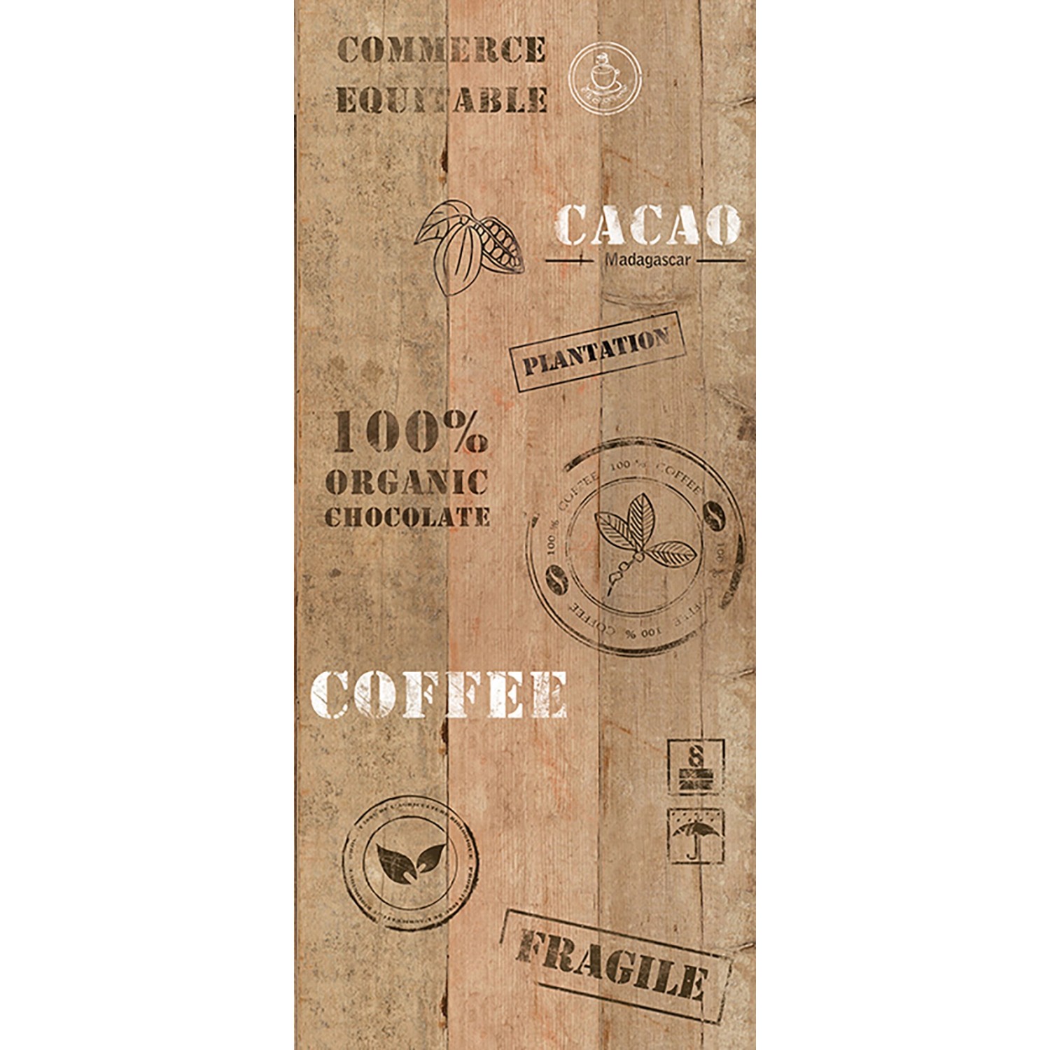 Bricoflor Holzbretter Tapete für Küche Vinyl Küchentapete Selbstklebend Retro Kaffee Design Selbstklebende Panel Wandtap