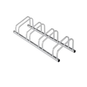 Silberner KARAT Fahrradständer Linus für 4 Fahrräder, zur Boden- oder Wandmontage.